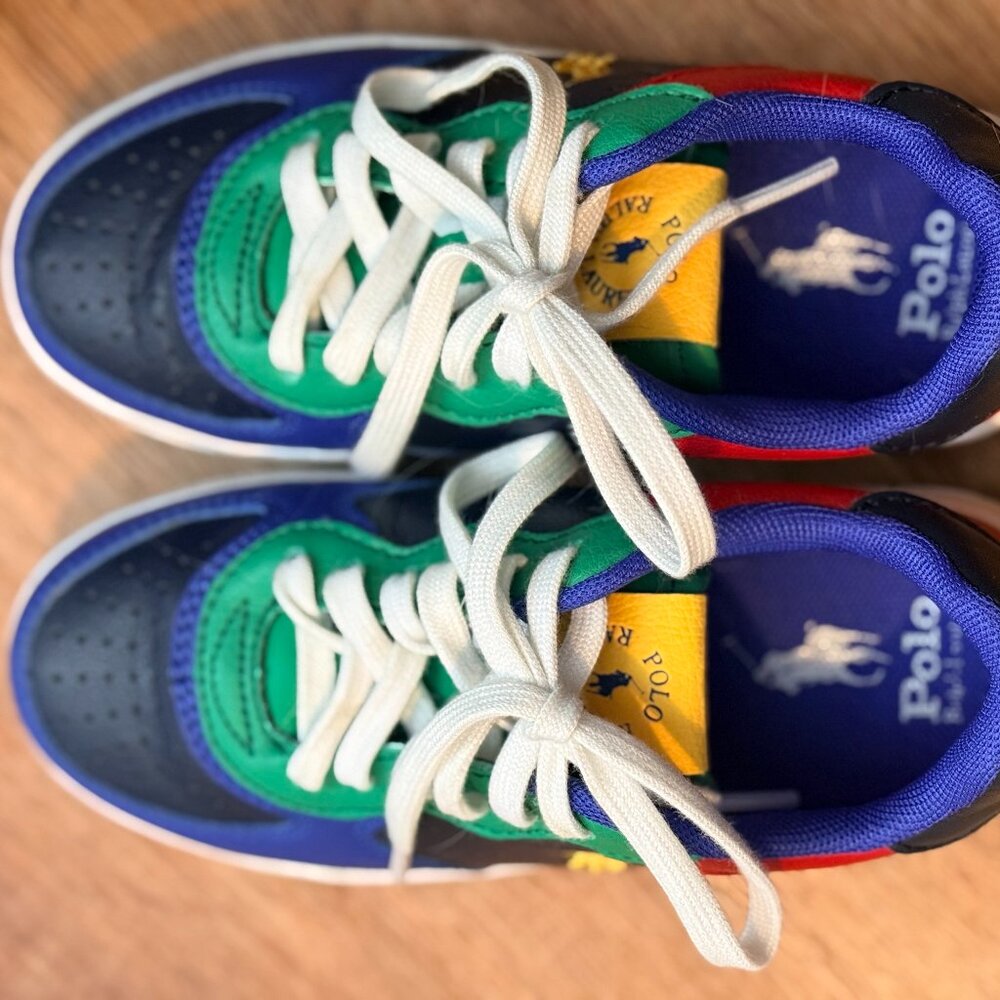 Boys Polo Ralph Lauren color block tie sneakers - Size 12